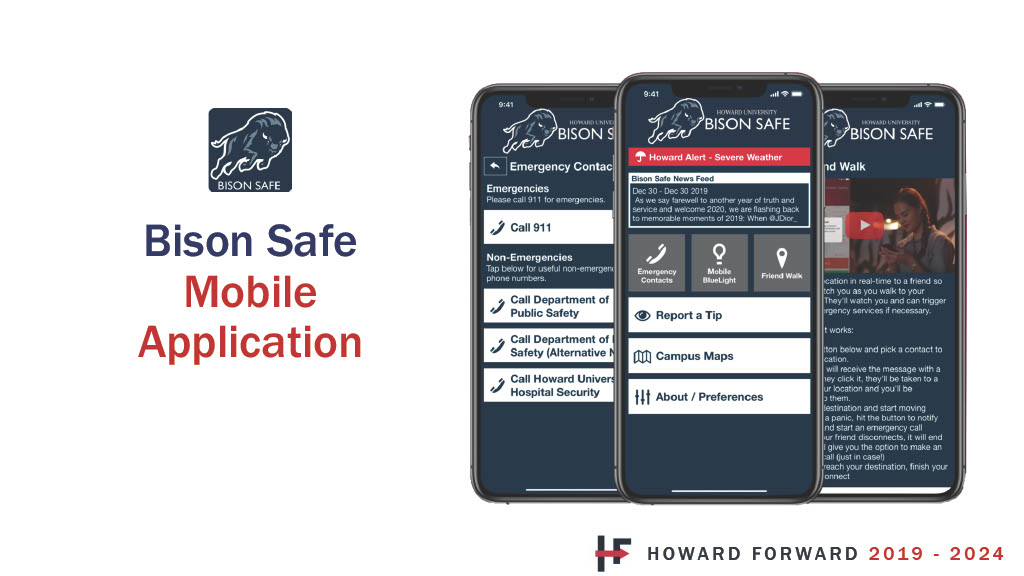 Image of smartphone screen displaying the BisonSAFE app.