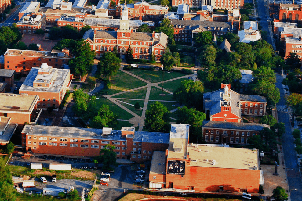 Howard University's Yard Bird's Eye View