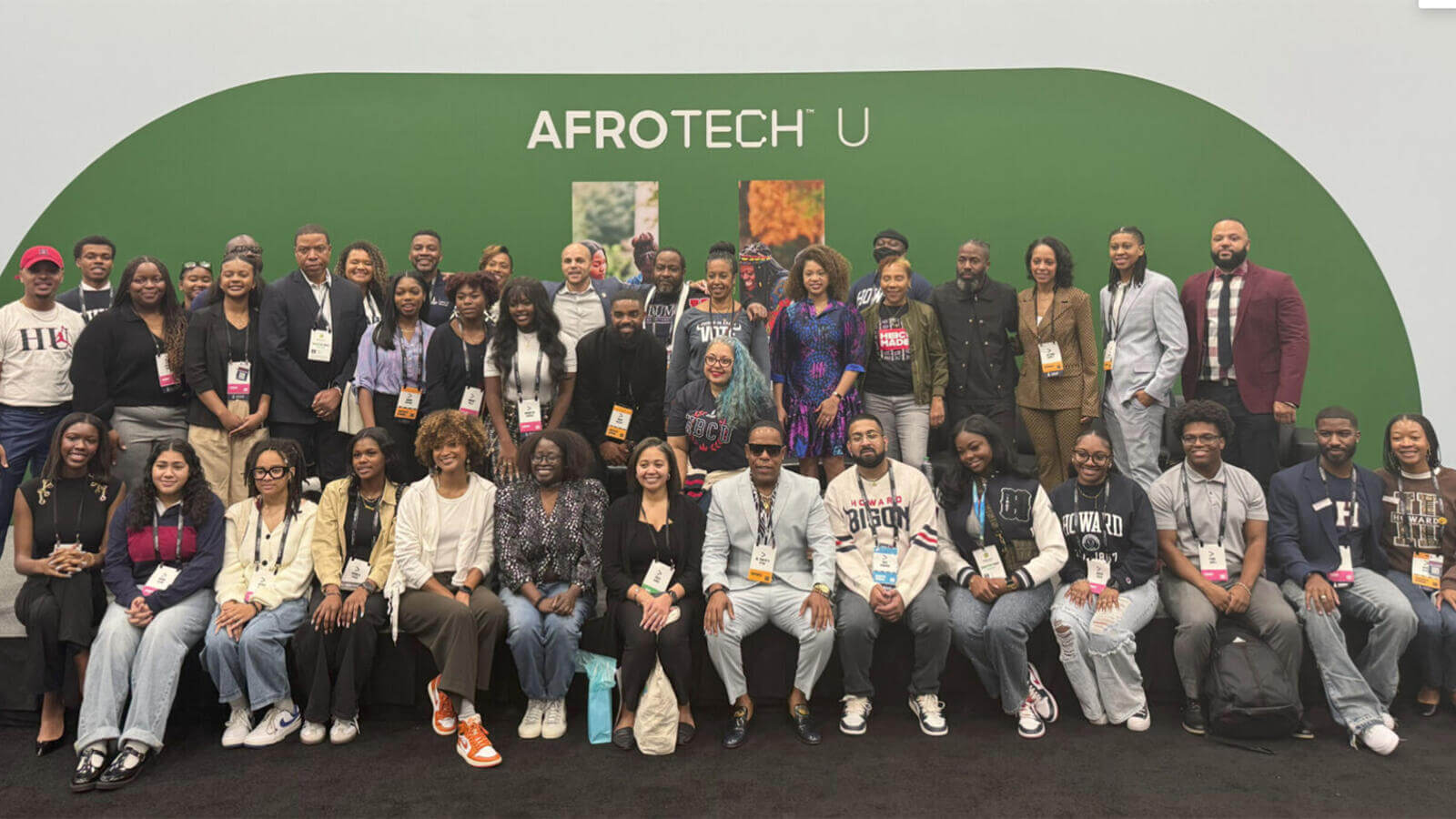 Afro Tech team standing in a big group smiling