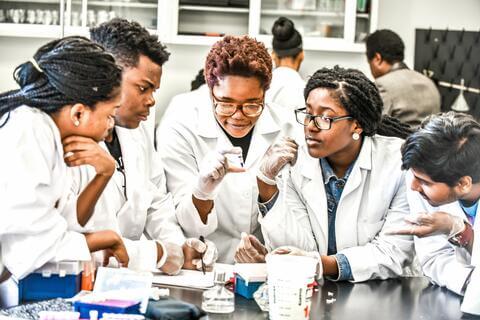 A group of doctors in a medical setting.