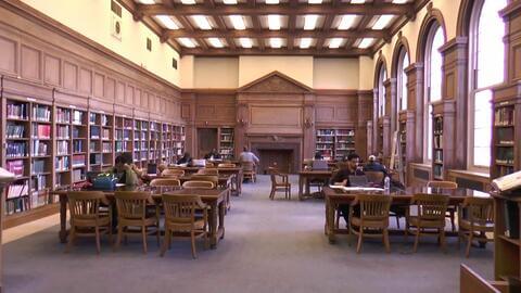 The interior of Founders Library.