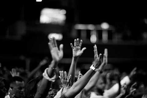 Congregation praising