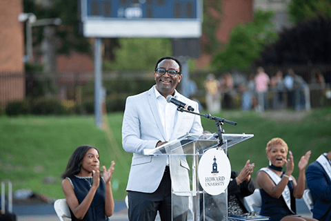 Ben Vinson III, PhD, smiling and speaking at an event