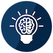 AI innovation icon with light bulb illuminated 