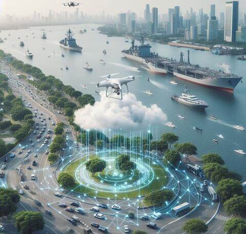 Weird drone hovering above traffic in a surveillance state